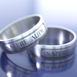 Титановое кольцо с Латинским выражением "Sapere Aude"