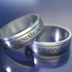 Титановое кольцо с Латинским выражением "Aut viam inveniam aut faciam"