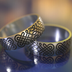 Титановое кольцо с кельтским орнаментом "Гахарит"